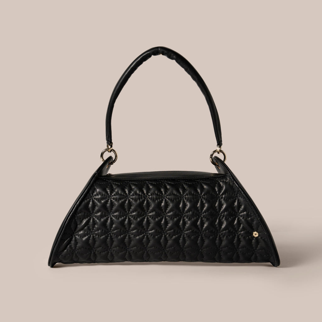 Oval Black Quilted